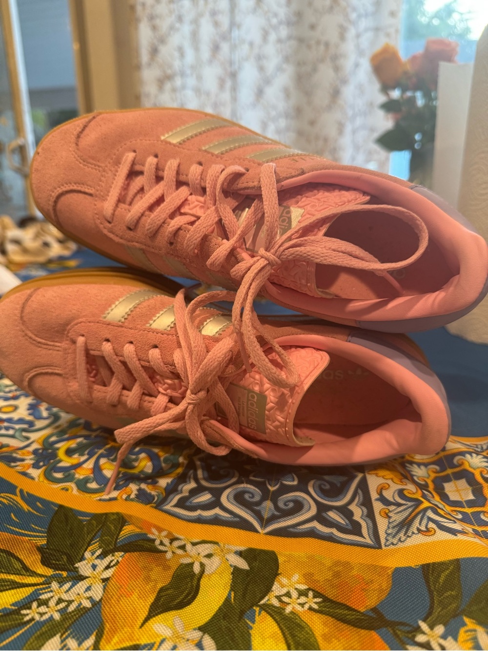 adidas Pink Suede Low-Top Sneakers